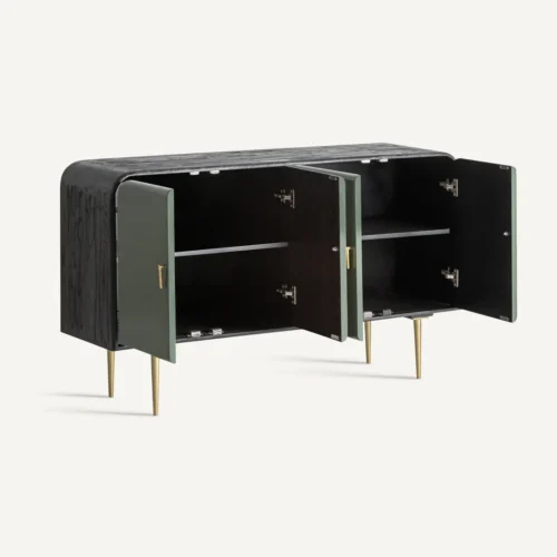 Buffet bois de manguier noir et vert 152 cm Vical Home — vue 3