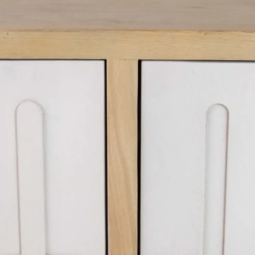 Buffet bois de manguier sculpté Janto décor blanc en relief Ethan Chloé 180 cm — vue 14