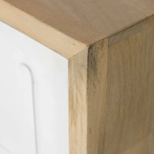 Buffet bois de manguier sculpté Janto décor blanc en relief Ethan Chloé 180 cm — vue 17