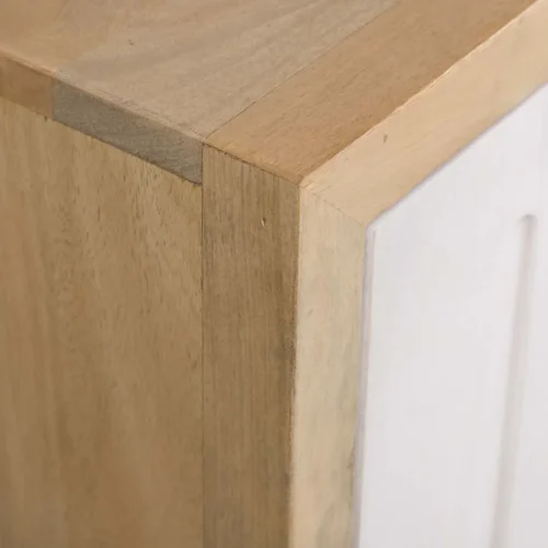 Buffet bois de manguier sculpté Janto décor blanc en relief Ethan Chloé 180 cm — vue 18