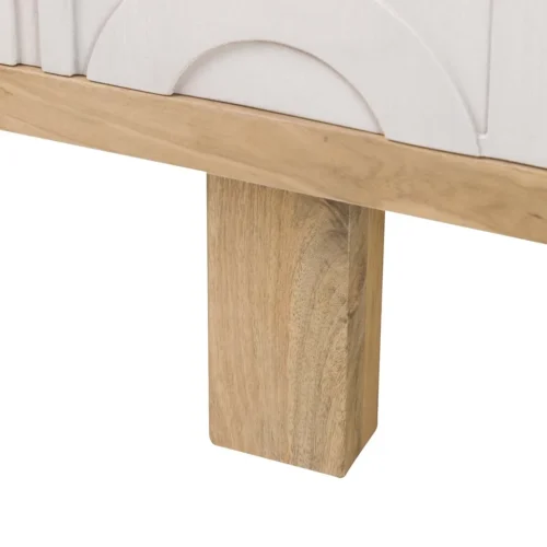 Buffet bois de manguier sculpté Janto décor blanc en relief Ethan Chloé 180 cm — vue 20