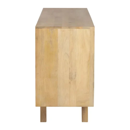Buffet bois de manguier sculpté Janto décor blanc en relief Ethan Chloé 180 cm — vue 6