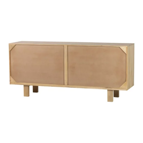 Buffet bois de manguier sculpté Janto décor blanc en relief Ethan Chloé 180 cm — vue 7