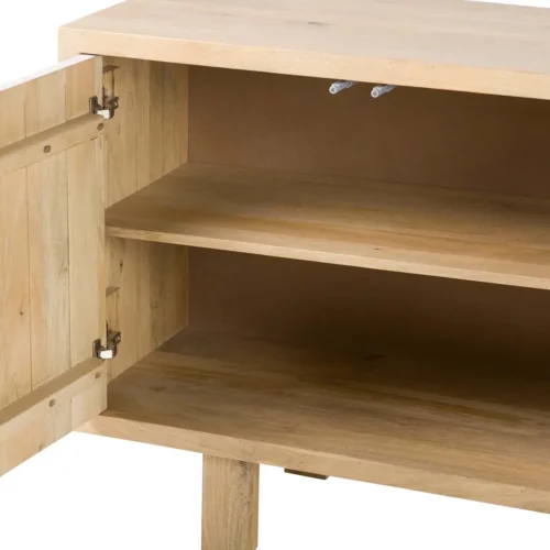 Buffet bois de manguier sculpté Janto décor blanc en relief Ethan Chloé 180 cm — vue 9