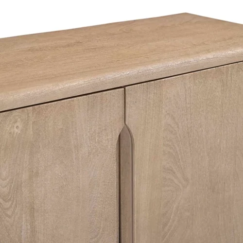 Buffet bois de mindi clair cannelé 4 portes Ethan Chloé 200 cm — vue 3