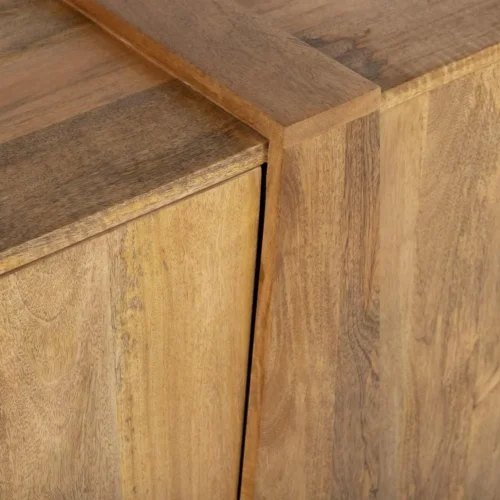 Buffet bois de mindi plissé en chevrons 4 portes Ethan Chloé 200 cm — vue 5