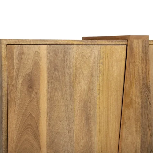 Buffet bois de mindi plissé en chevrons 4 portes Ethan Chloé 200 cm — vue 7