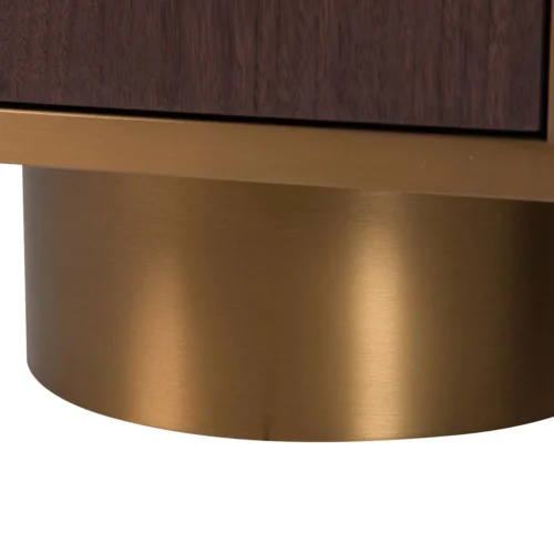 Buffet bois foncé et doré Noblesse 4 portes socle arrondi Ethan Chloé 180 cm — vue 19
