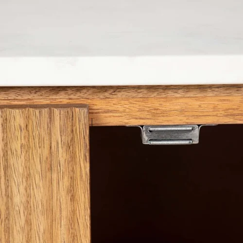 Buffet cannelé bois de manguier Tyla plateau marbre Ethan Chloé 180 cm — vue 11