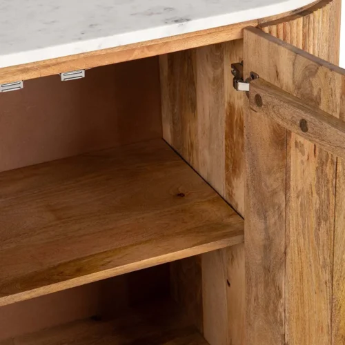 Buffet cannelé bois de manguier Tyla plateau marbre Ethan Chloé 180 cm — vue 13