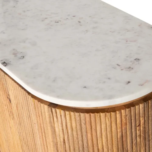 Buffet cannelé bois de manguier Tyla plateau marbre Ethan Chloé 180 cm — vue 20
