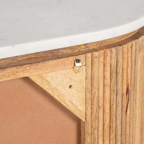 Buffet cannelé bois de manguier Tyla plateau marbre Ethan Chloé 180 cm — vue 22