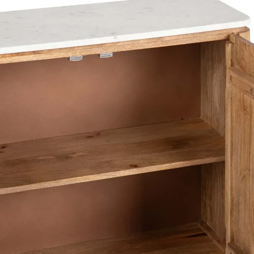 Buffet cannelé manguier et marbre Felo portes pleines Ethan Chloé 180 cm — vue 13