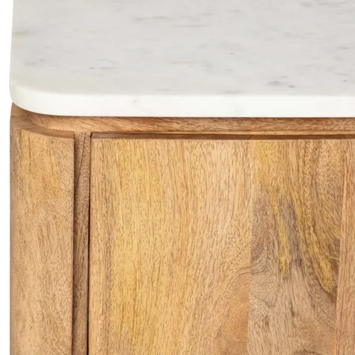 Buffet cannelé manguier et marbre Felo portes pleines Ethan Chloé 180 cm — vue 14