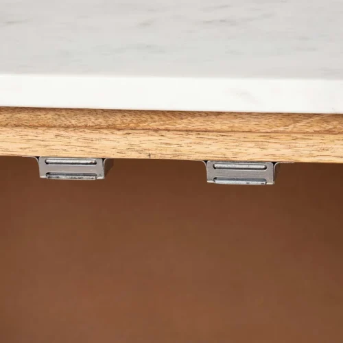 Buffet cannelé manguier et marbre Felo portes pleines Ethan Chloé 180 cm — vue 9