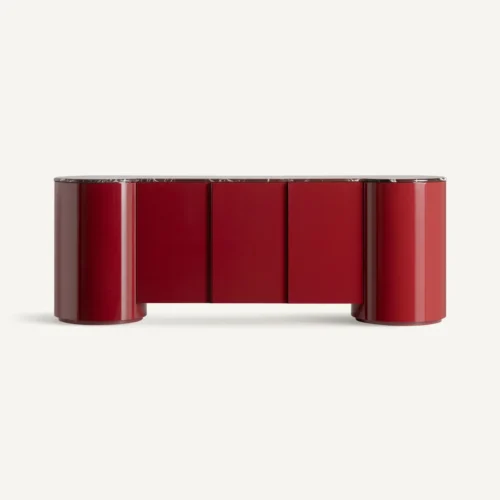 Buffet Capitello rouge laqué et marbre Vical Home