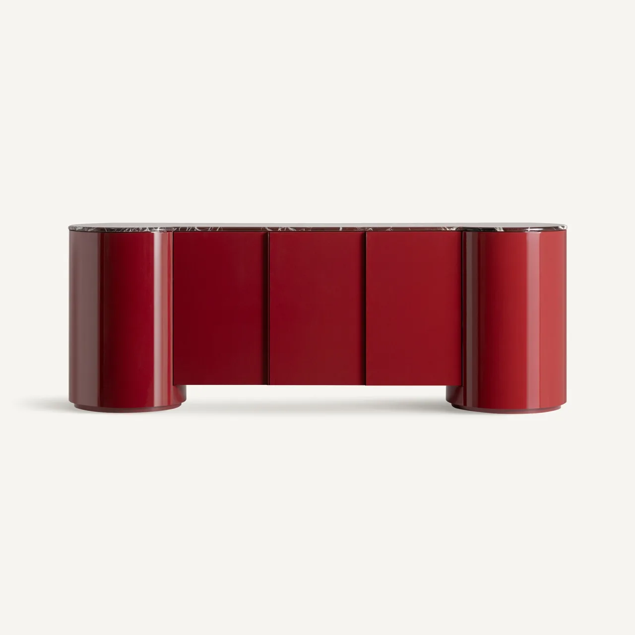 Buffet Capitello rouge laqué et marbre Vical Home