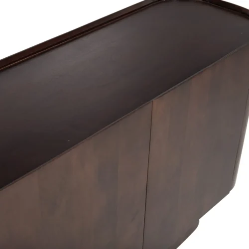 Buffet galbé bois de mindi brun foncé 3 portes Ethan Chloé 170 cm — vue 5
