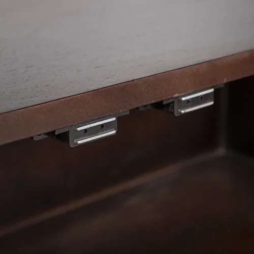 Buffet galbé bois de mindi brun foncé 3 portes Ethan Chloé 170 cm — vue 6