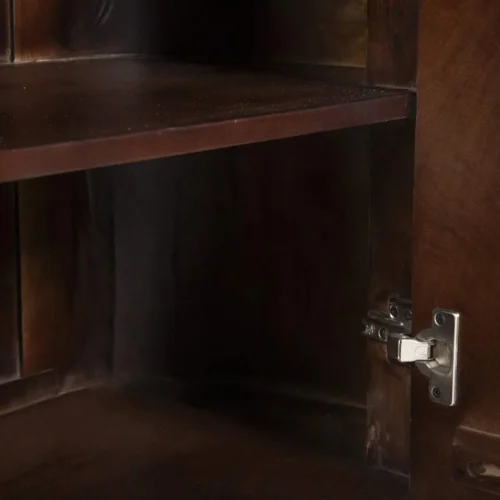 Buffet galbé bois de mindi brun foncé 3 portes Ethan Chloé 170 cm — vue 8