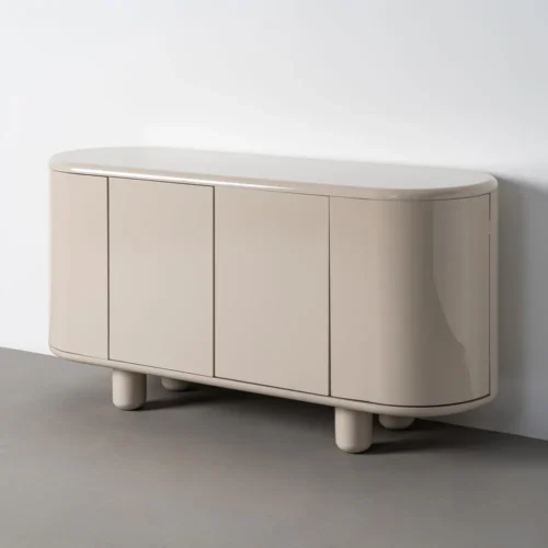 Buffet Buffet laqué beige arrondi Ixia 160 cm