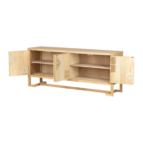 Buffet orme recyclé gravé Lopburi piétement doré Ethan Chloé 180 cm — vue 4