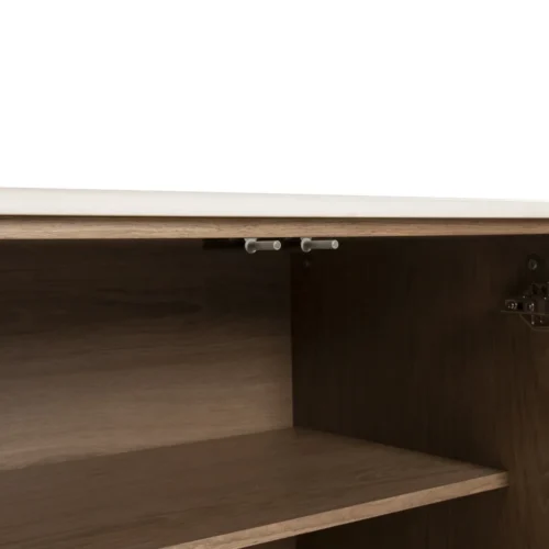 Buffet plaqué noyer et marbre Ligna extrémités arrondies Ethan Chloé 200 cm — vue 5