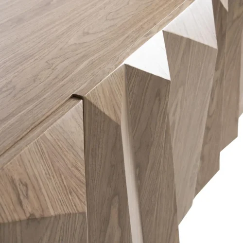 Buffet plaqué noyer plissé Ligna façades à pointes de diamant Ethan Chloé 180 cm — vue 6