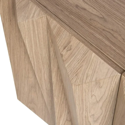 Buffet plaqué noyer plissé Ligna façades à pointes de diamant Ethan Chloé 180 cm — vue 8