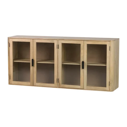 Buffets Ethan Chloé Buffet vitré bois de manguier Felo quatre portes Ethan Chloé 180 cm