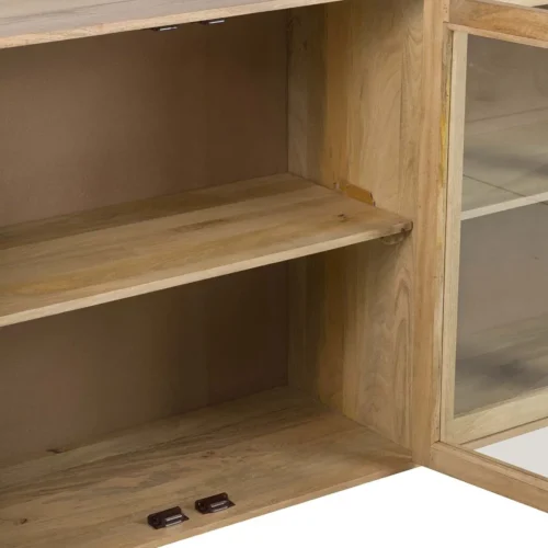 Buffet vitré bois de manguier Felo quatre portes Ethan Chloé 180 cm — vue 14