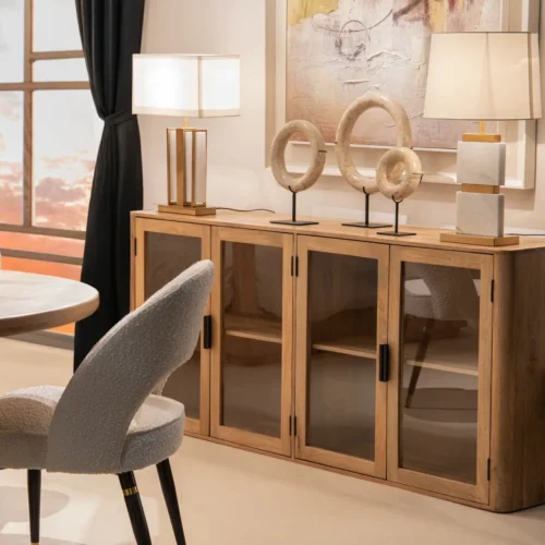 Buffet vitré bois de manguier Felo quatre portes Ethan Chloé 180 cm — vue 2