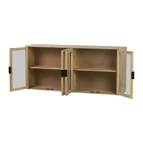 Buffet vitré bois de manguier Felo quatre portes Ethan Chloé 180 cm — vue 3