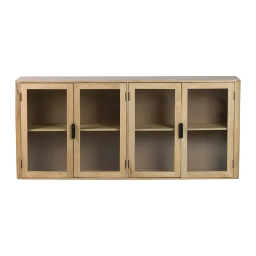Buffet vitré bois de manguier Felo quatre portes Ethan Chloé 180 cm — vue 4