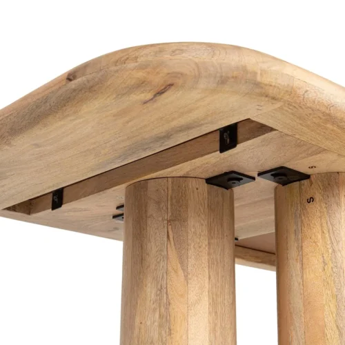 Console profonde marbre blanc et bois de manguier Telo Ethan Chloé 140 × 60 cm — vue 11