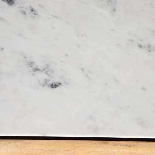 Console profonde marbre blanc et bois de manguier Telo Ethan Chloé 140 × 60 cm — vue 7