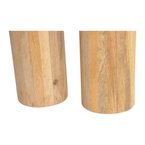 Console profonde marbre blanc et bois de manguier Telo Ethan Chloé 140 × 60 cm — vue 9