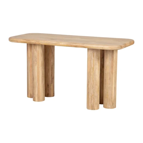 Bureaux Ethan Chloé Bureau bois de manguier Felo plateau à angles adoucis Ethan Chloé 140 cm