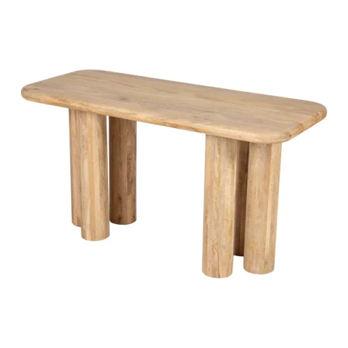 Console profonde bois de manguier Felo colonnes cannelées Ethan Chloé 140 × 60 cm — vue 4