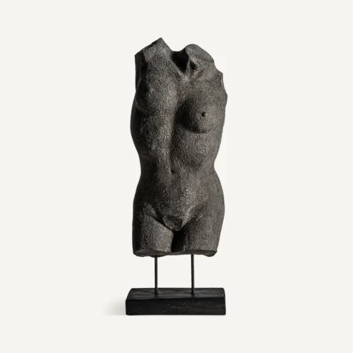 Buste Gabriela terre cuite grise et bois noir Vical Home