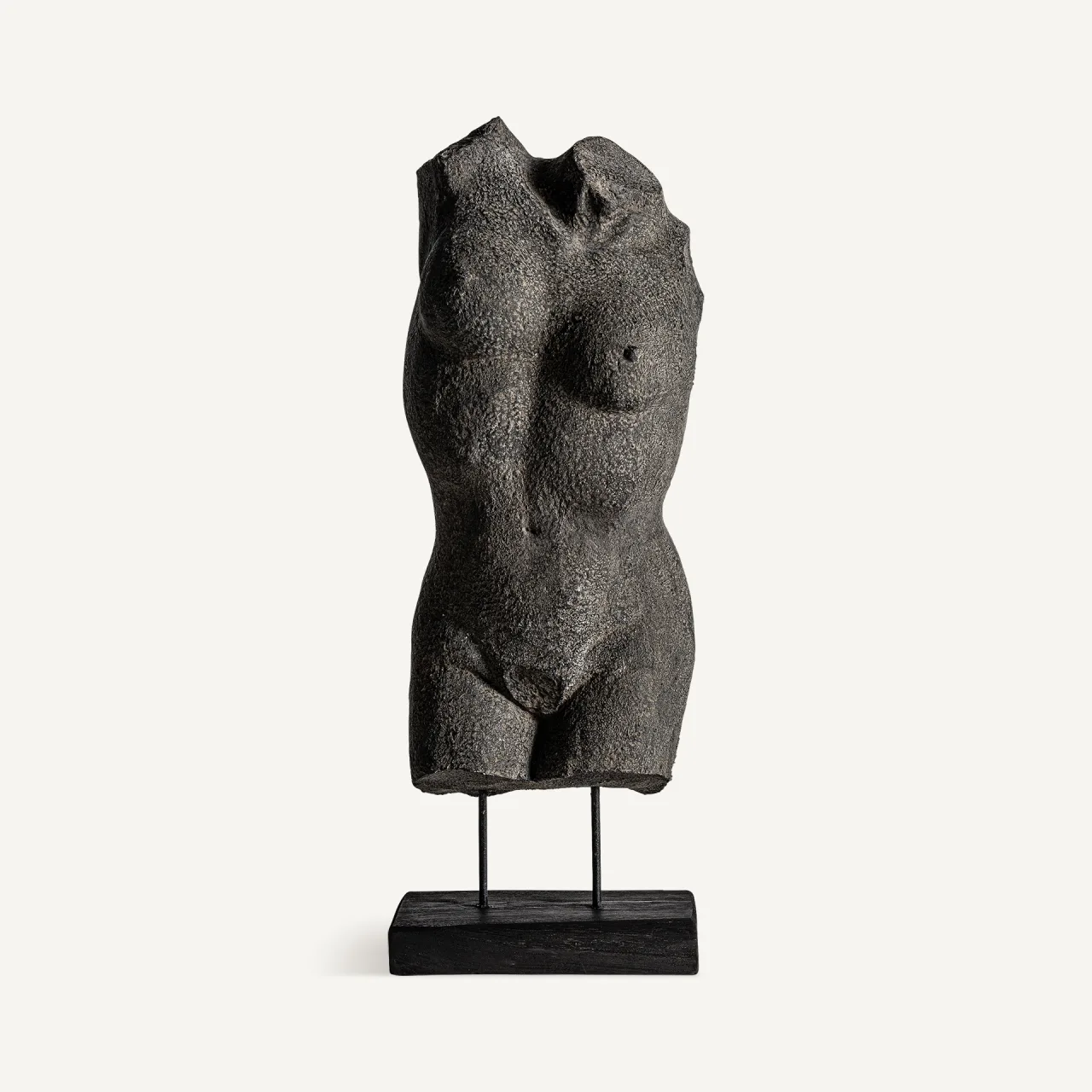 Buste Gabriela terre cuite grise et bois noir Vical Home