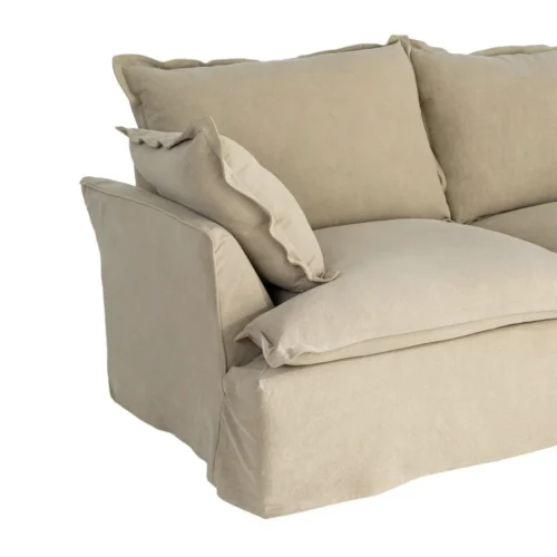 Canapé 2 Places 20% Lin 80% Coton Vert Ixia 200x109x90cm — vue 3