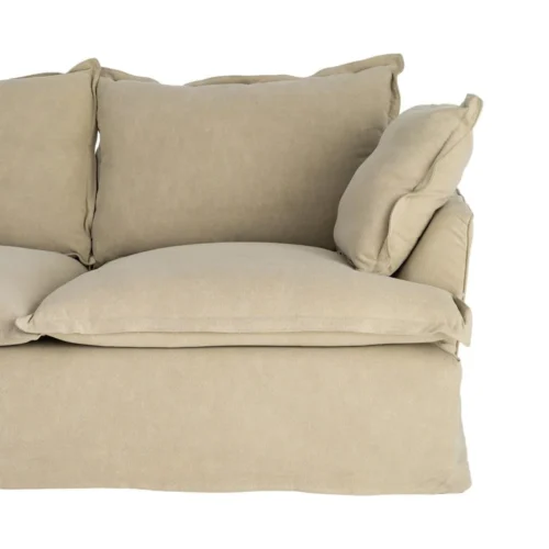 Canapé 2 Places 20% Lin 80% Coton Vert Ixia 200x109x90cm — vue 6