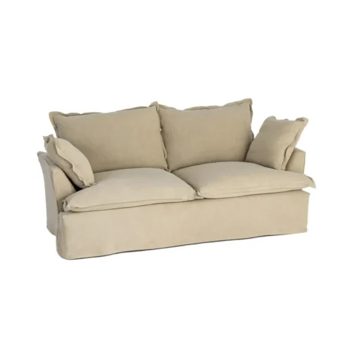 Canapé 2 Places 20% Lin 80% Coton Vert Ixia 200x109x90cm — vue 9