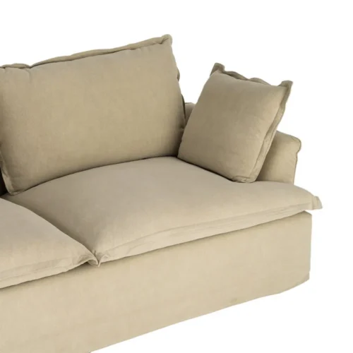 Canapé 3 Places 20% Lin 80% Coton Vert Ixia 230x109x90cm — vue 2