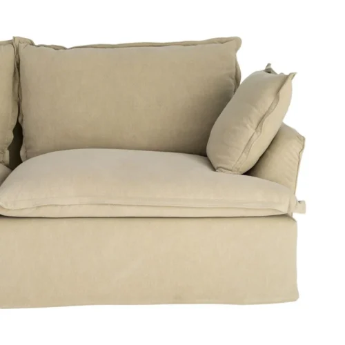 Canapé 3 Places 20% Lin 80% Coton Vert Ixia 230x109x90cm — vue 6