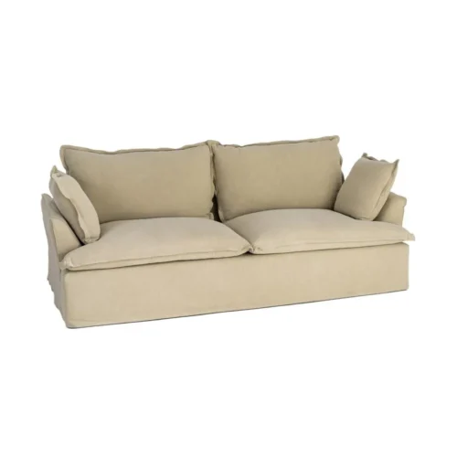 Canapé 3 Places 20% Lin 80% Coton Vert Ixia 230x109x90cm — vue 9