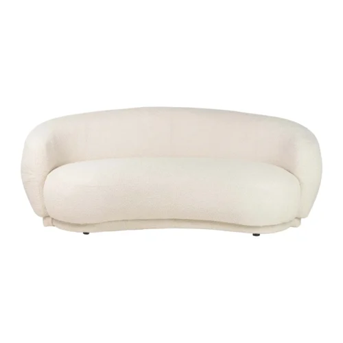 Canapés Ethan Chloé Canapé arrondi bouclette écru Luna forme haricot Ethan Chloé 191 cm