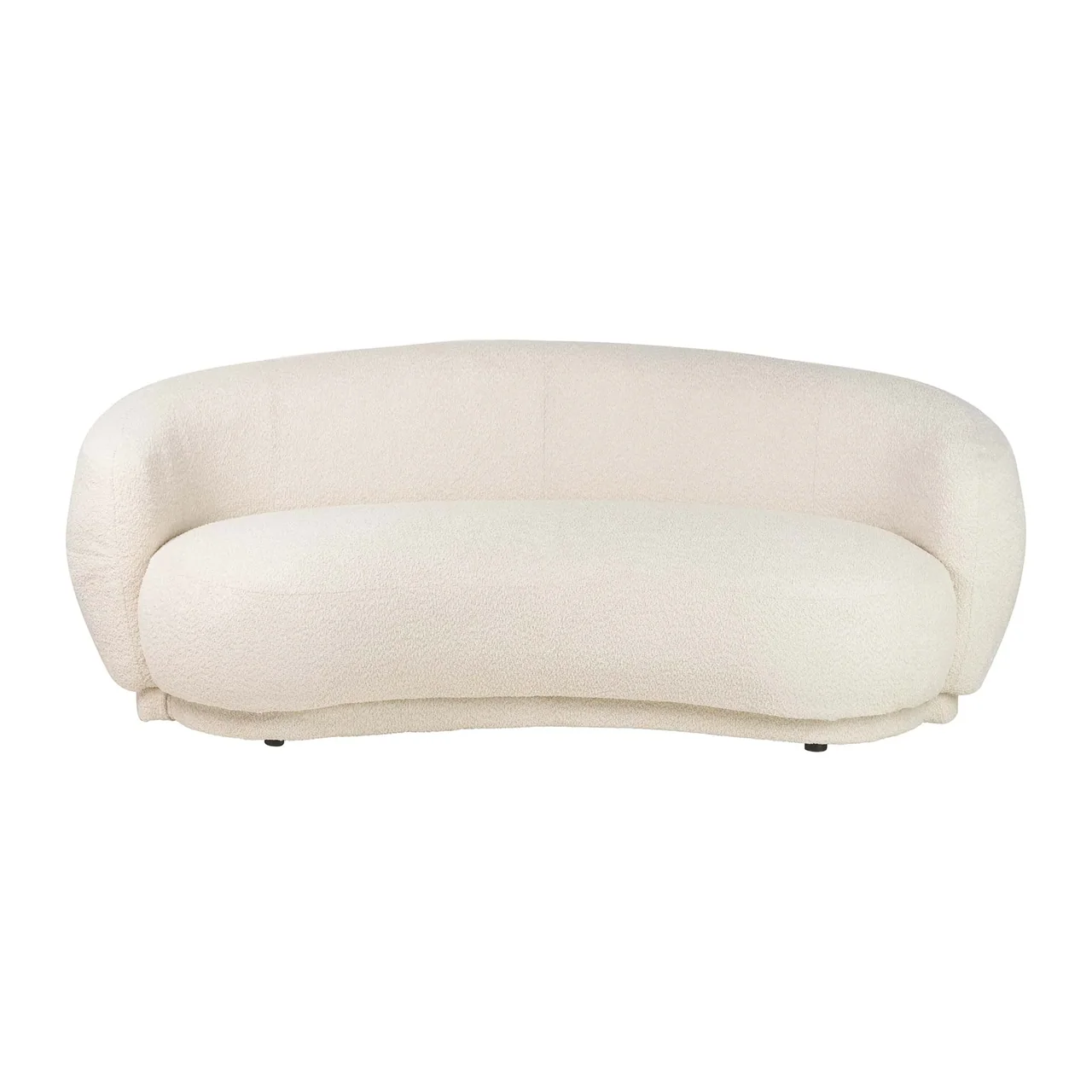 Canapé arrondi bouclette écru Luna forme haricot Ethan Chloé 191 cm