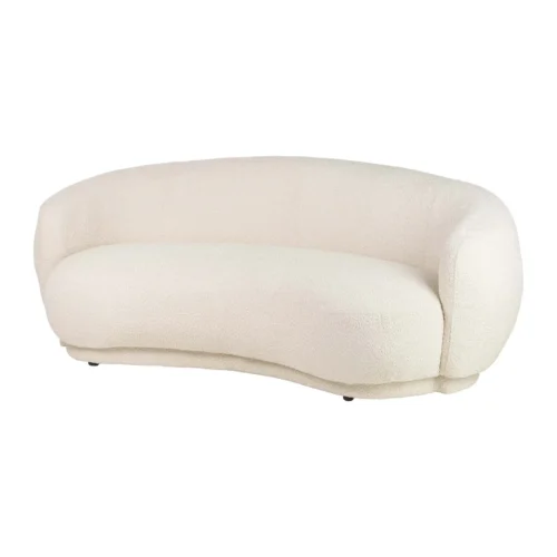 Canapé arrondi bouclette écru Luna forme haricot Ethan Chloé 191 cm — vue 2